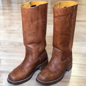 Frye campus boots, saddle color